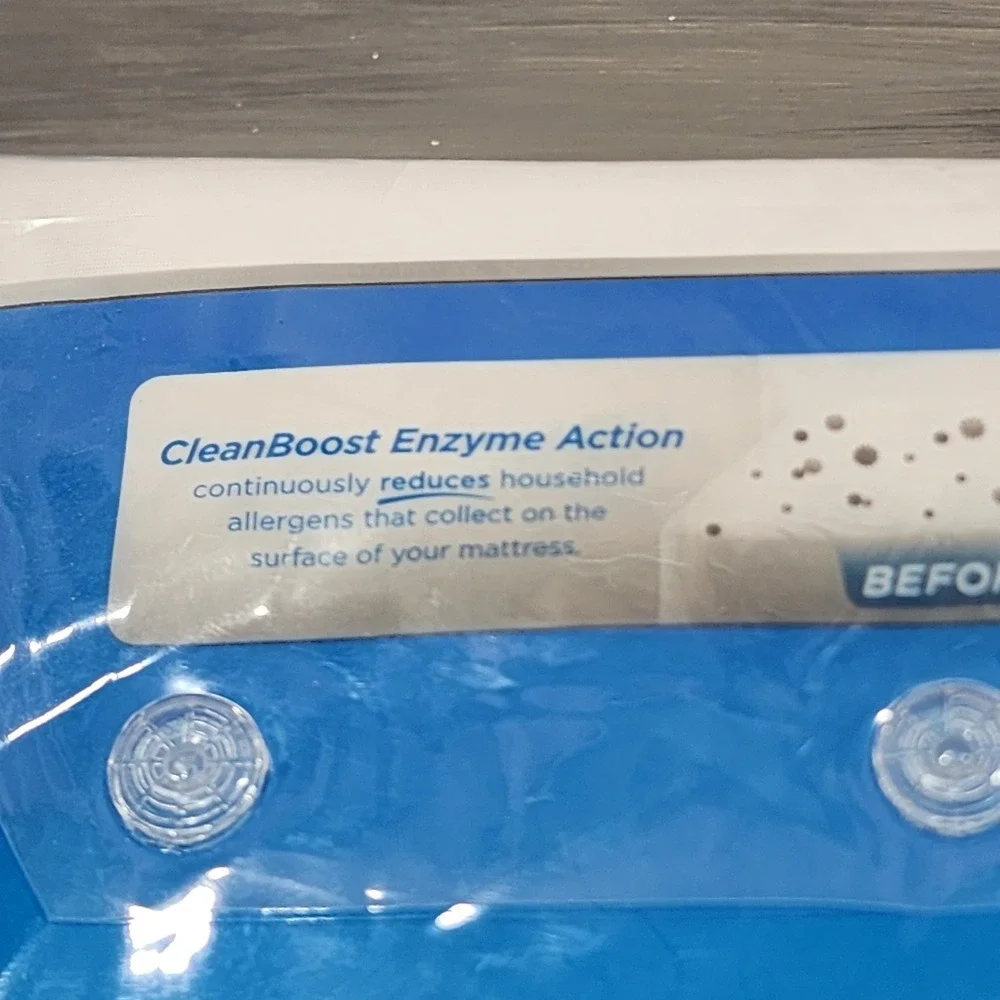 Allerease CleanBoost Cool Touch Full Fitted Mattress Protector Waterproof White
